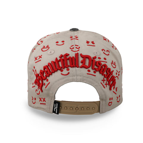 Gorra JC Hats Happy Face Beige Rojo Unitalla