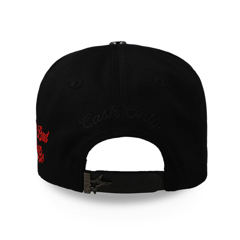 Gorra Cash Only Money and Flames Negro Rojo Unitalla