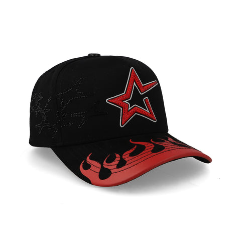 Gorra Cash Only Classic Star in Flames Negra Unitalla