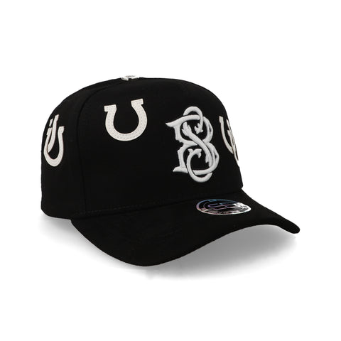 Gorra Sombrero Blanco Huella Blanca Negra Unitalla