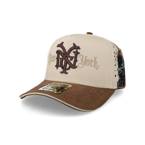 Gorra Mr Kash New York Hueso/Café Unitalla