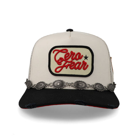 Gorra Cara Blanca Cero Fear Domino Rustler Beige/Negro