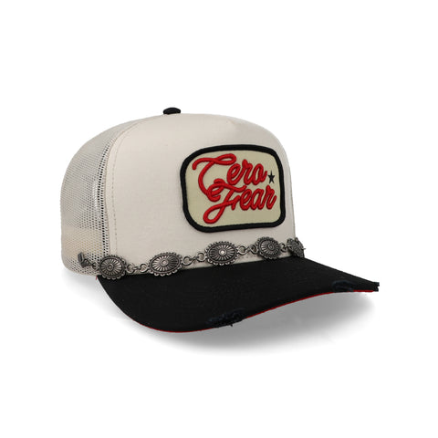 Gorra Cara Blanca Cero Fear Domino Rustler Beige/Negro