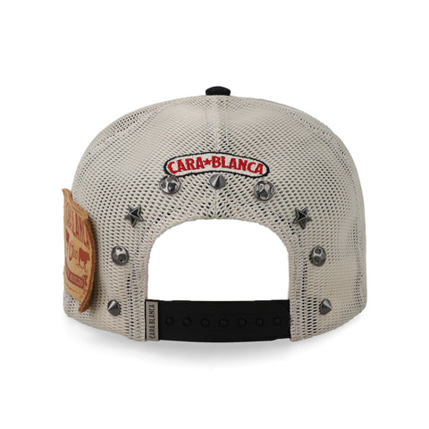 Gorra Cara Blanca Cero Fear Domino Rustler Beige/Negro