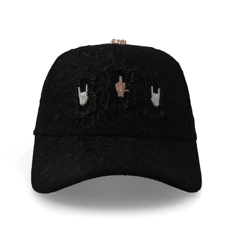 Gorra Barbas Hats BBB Hand Skull Negra Ajustable