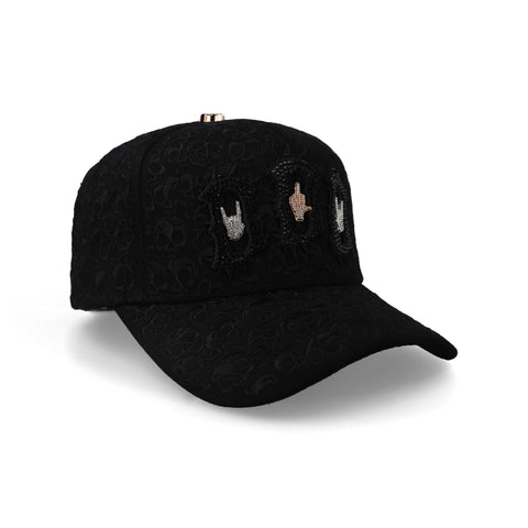 Gorra Barbas Hats BBB Hand Skull Negra Ajustable