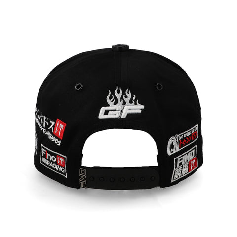 Gorra Fino Tumbados Racing GF 026 Negro Unitalla