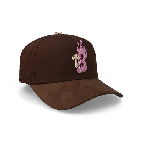 Gorra Barbas Hats B Cross Beige Rosa