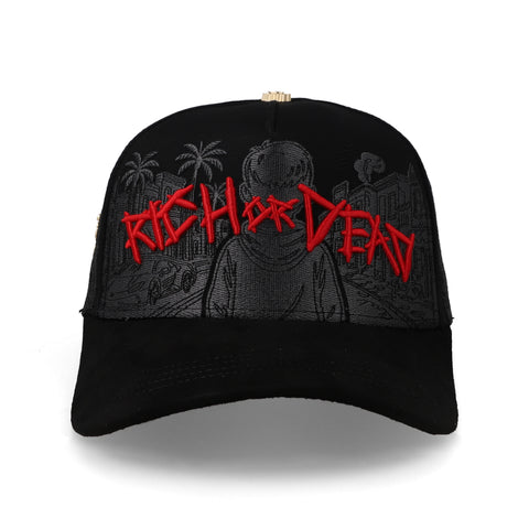 Gorra Barbas Rich Or Dead Negra Unitalla