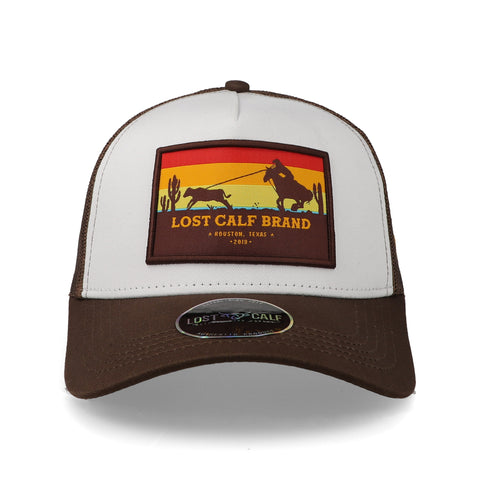 Gorra Lost Calf Roper Brown A-Frame Blanco Unitalla