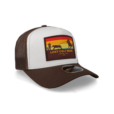 Gorra Lost Calf Roper Brown A-Frame Blanco Unitalla