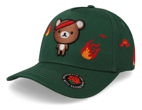Gorra Ploblematic Chiquete Oso Trucker Verde Unitalla