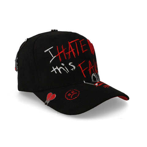 Gorra 5.7 I Hate This Fake Love Negra Unitalla
