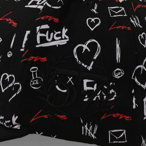 Gorra 5.7 Broken Heart Full Print Negra Unitalla