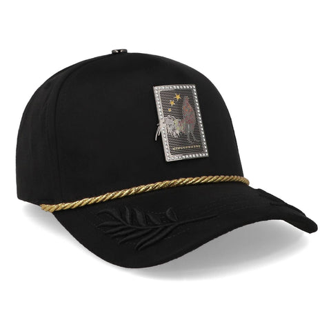 Gorra 5.7 Ranch Diamonds Carta Gallo Guirnaldas Negra