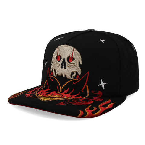 Gorra 5.7 Skull Fire Broken Heart Negro Unitalla
