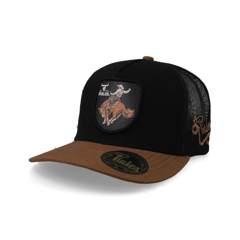 Gorra Piales Rodeo Caballo Negra Unitalla