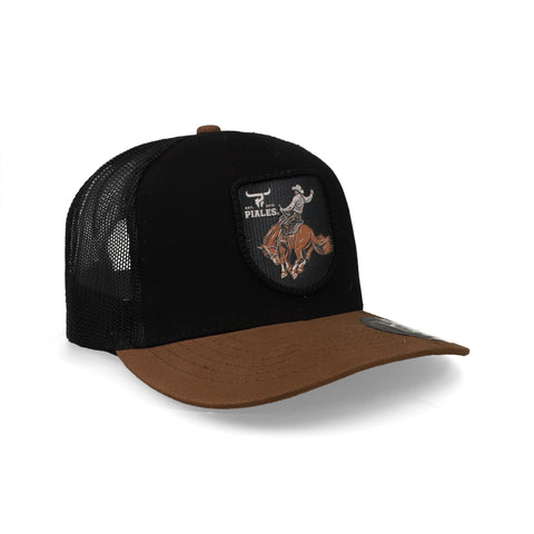 Gorra Piales Rodeo Caballo Negra Unitalla