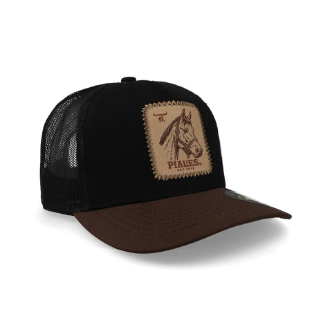 Gorra Piales Campirano Caballo Negra Unitalla