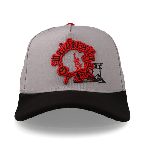Gorra JC Hats University of Life Curva Gris/Negro Unitalla