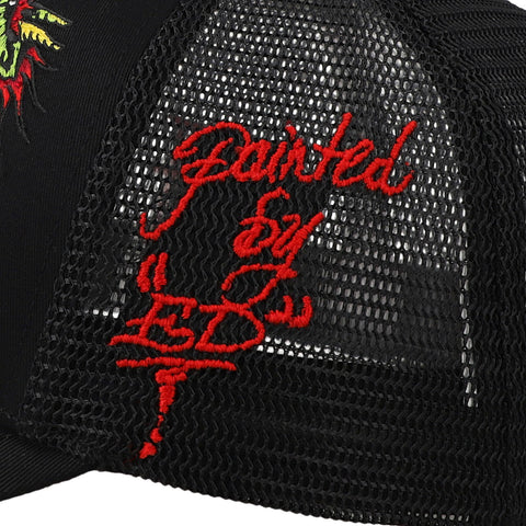 Gorra Ed Hardy Roses Dragon Diamonds Negro Trucker Unitalla