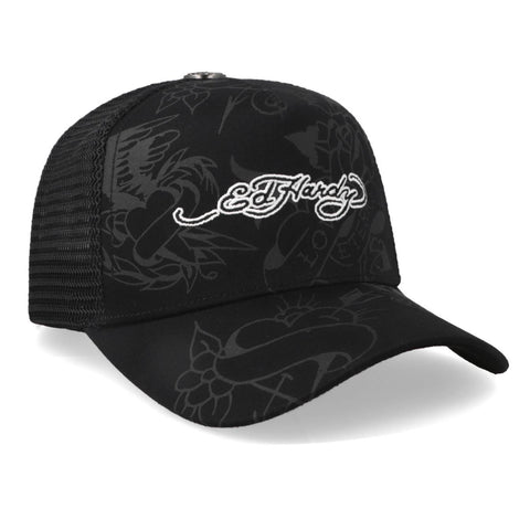 Gorra Ed Hardy Branded Love Eternal Negro Trucker Unitalla