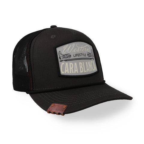 Gorra Cara Blanca CB Boots and West Trucker Gris Unitalla