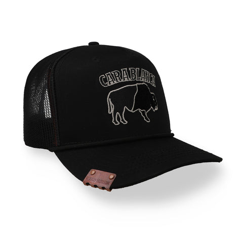 Gorra Cara Blanca Smooth Buffalo Trucker Negro Unitalla
