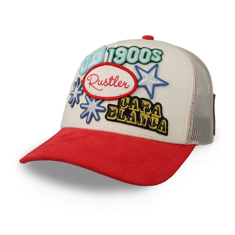 Gorra Cara Blanca CB Stunt Man Bullet Crema Rojo Unitalla