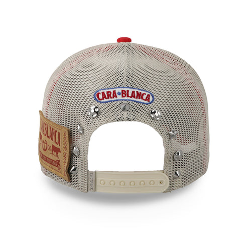 Gorra Cara Blanca CB Stunt Man Bullet Crema Rojo Unitalla
