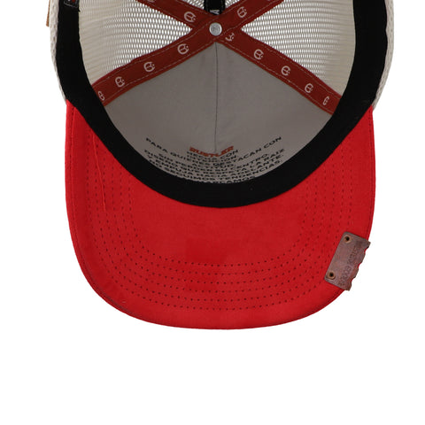 Gorra Cara Blanca CB Stunt Man Bullet Crema Rojo Unitalla
