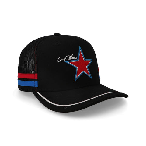 Gorra Cara Blanca Cattleman Double Line Star Negra Unitalla