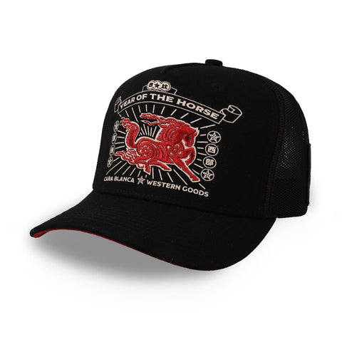 Gorra Cara Blanca CNYH Golden Stallion Negra Unitalla