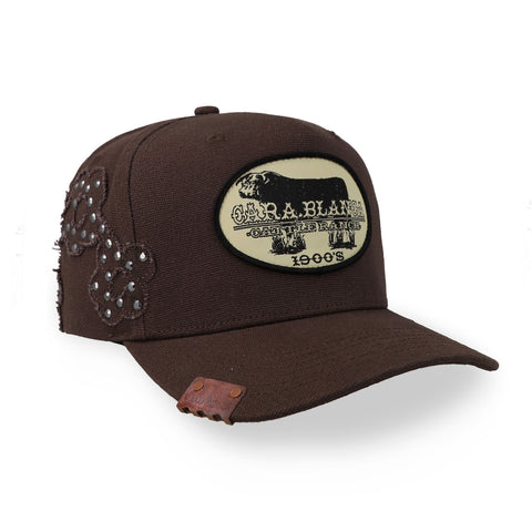 Gorra Cara Blanca CBR Flowers Cattle Ranch Negra Unitalla