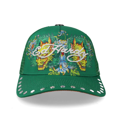 Gorra Ed Hardy For The World 2 Head Mesh Verde Unitalla