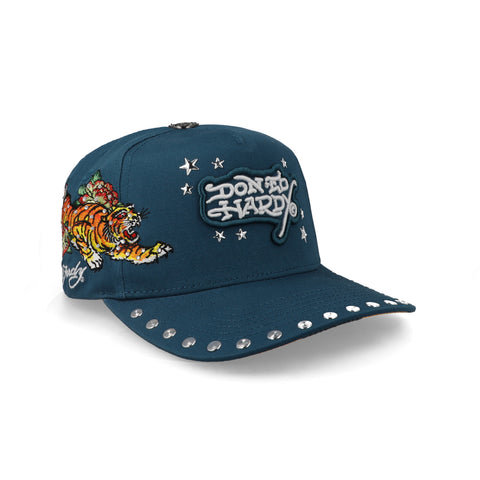 Gorra Ed Hardy Don Tiger and Stars Verde Azulado Unitalla