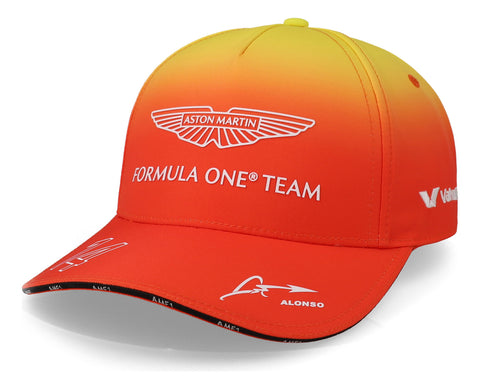 Gorra Aston Martin Rp Alonso Barcelona Gradient Sunrise Nara