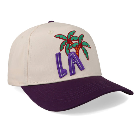 Gorra Overrated LA Crema/Morada SNK Beige Ajustable