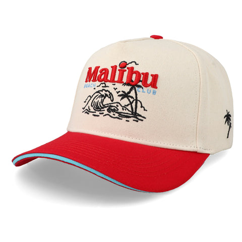 Gorra Overrated Malibu Beige/Rojo Unitalla