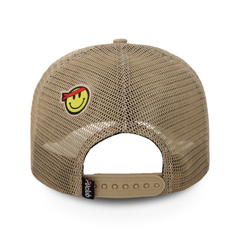 Gorra Problematic Paperplane Malla Arena Beige Ajustable