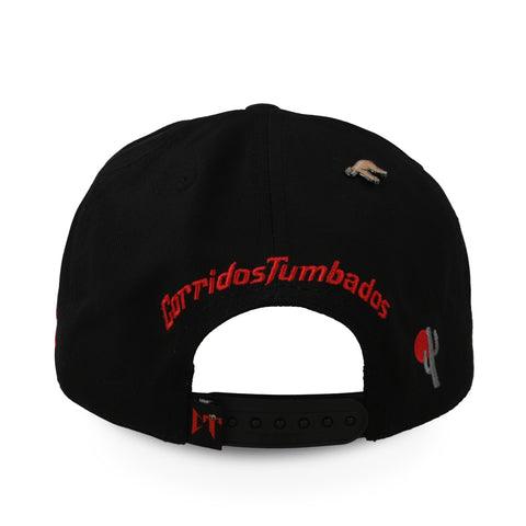 Gorra JC Hats Natanael Cano CT Negro Rojo Unitalla
