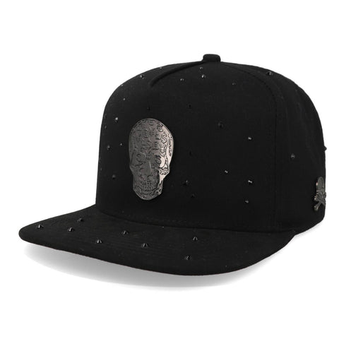 Gorra Cash Only Skull With Bling Negro Plana 1043