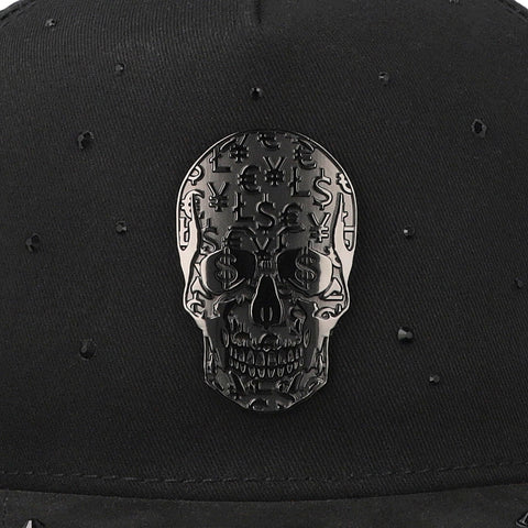 Gorra Cash Only Skull With Bling Negro Plana 1043
