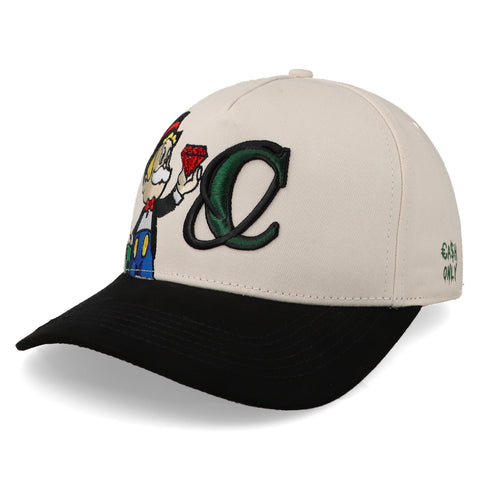 Gorra Cash Only Rico Logo Blanco Curva Cerrado
