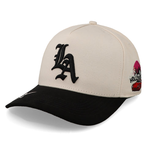 Gorra Cash Only Cash Meets Hollywood LA Beige/Negro Unitalla