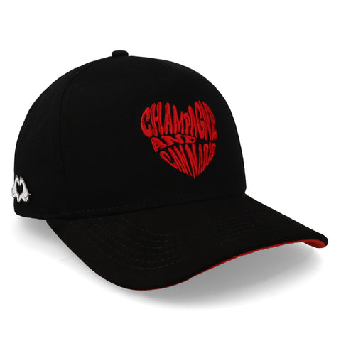 Gorra Cash Only Champagne & Cananabis Negro Curve