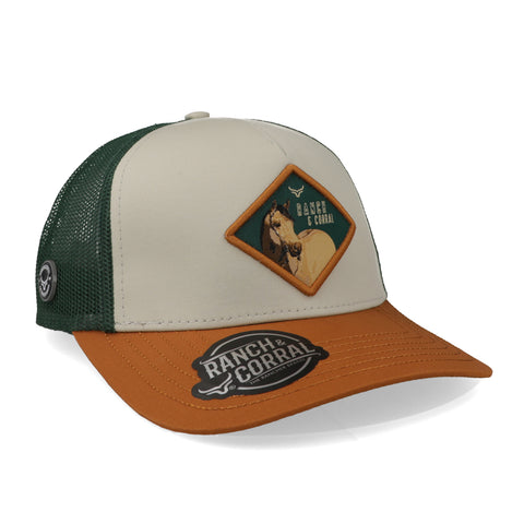Gorra Ranch & Corral Equus Bayo Natural/Café Ajustable