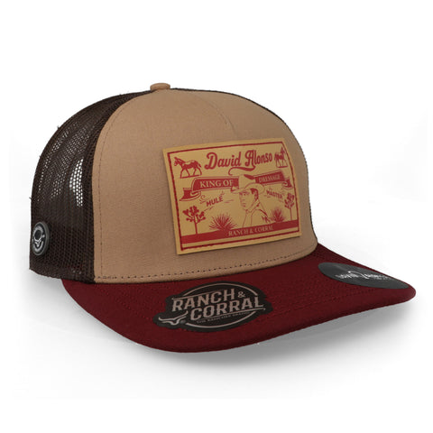 Gorra Ranch & Corral David Alonso 19 Natural/Guindo Unitalla