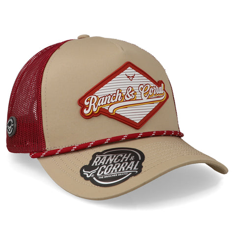 Gorra Ranch & Corral Retro 5 Beige/Rojo Ajustable
