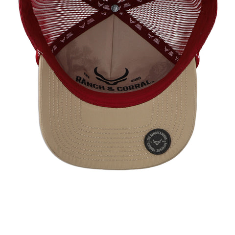Gorra Ranch & Corral Retro 5 Beige/Rojo Ajustable